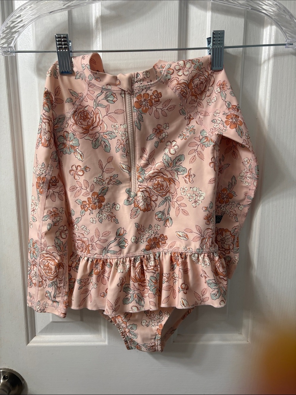 Gerber Pink Floral Long-Sleeve One-Piece